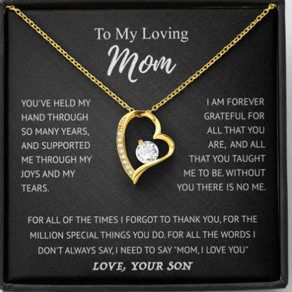 Elegant Heart Pendant Necklace Gift Set for Mom