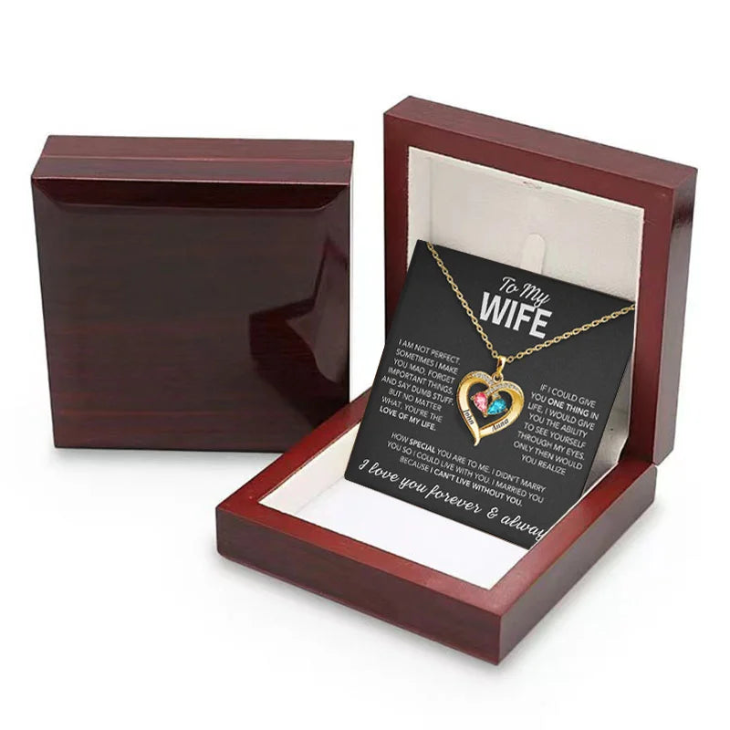 Personalized Heart & Birthstone Necklace