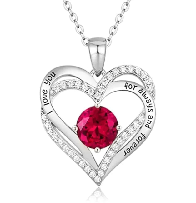 Double Heart Zircon Pendant Necklace – Women's Heart-Shaped Alloy Jewelry