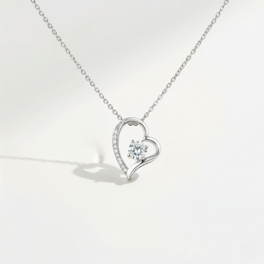 Elegant Heart Pendant Necklace Gift Set for Mom