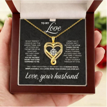 To My Wife - Forever & Always  Heart Necklace