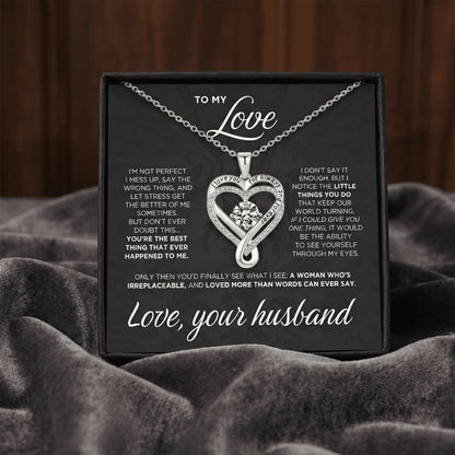 To My Wife - Forever & Always  Heart Necklace