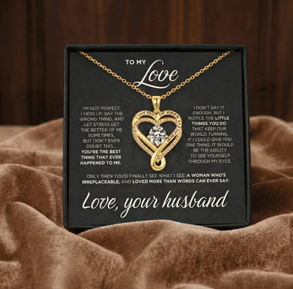 To My Wife - Forever & Always  Heart Necklace